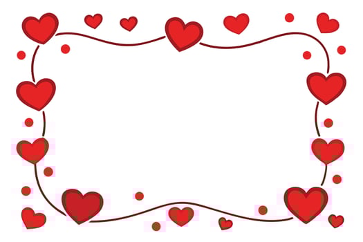 Romantic Red Hearts Frame Border Design for Valentines Day Cards, Invitations, and Decorations - Professional digital artwork with vibrant colors and detailed composition vector