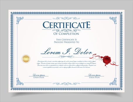 Certificate template diploma achievement certificate or diploma design vector