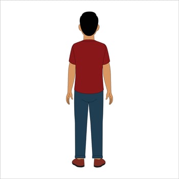 Indian Man T-shirt and Jeans, Character vector