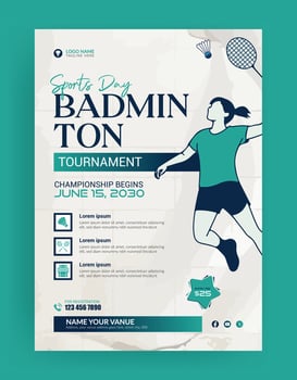 Badminton Poster Design Template vector