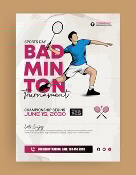 Sports Badminton Poster Template vector