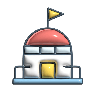 Adorable 3D Space Station Future Settlement Symbols png