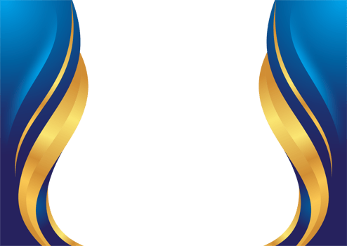 FRAME BORDER GOLDEN AND BLUE WAVE ABSTRACT BACKGROUND png