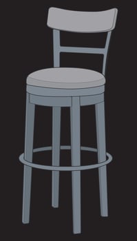 a bar chair with a seat and backrest vector