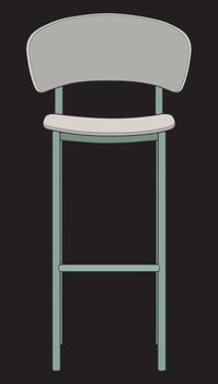 a chair with a seat and backrest vector