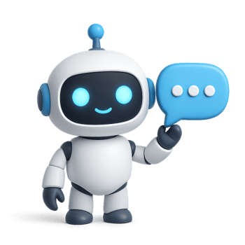 Friendly Chatbot Assistant with Speech Bubble Icon Design png