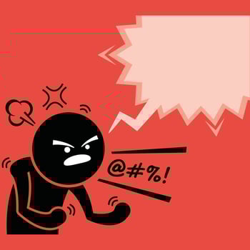 Angry Man Shouting Illustration Expressive Character Design vector