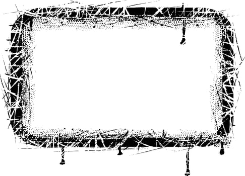 Distressed texture frame featuring abstract spray paint and digital glitch effects vector