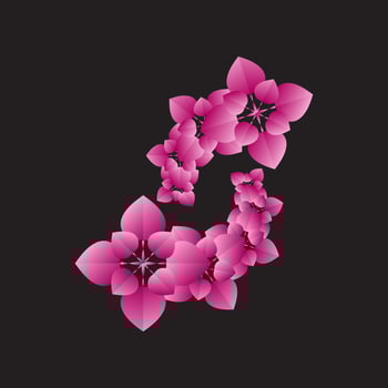 Pink Floral Swirl vector