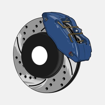 Blue Brake illustration for conceptual design vector