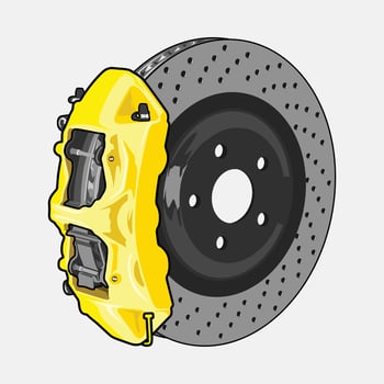 Yellow Brake illustration for conceptual design vector