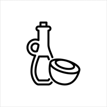Coconut Oil outline icon. Coconut Oil black line illustration. vector
