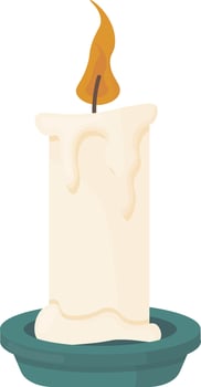 Lit Wax Candle vector