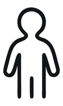 Simple and Clean Person Icon for General Use in Design Projects and Presentations vector