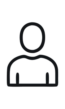 Simple person icon illustration representing user profile or contact vector