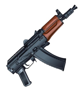 small assault rifle illustration isolated on white vector
