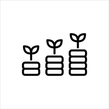 coin investment outline icon. investment black line illustration. vector