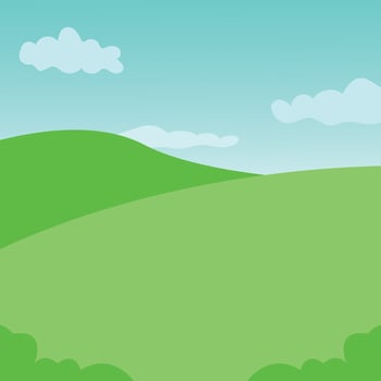 A green garden landscape in sunny weather. Green hill landscape vector