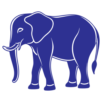 Blue elephant silhouette illustration design png