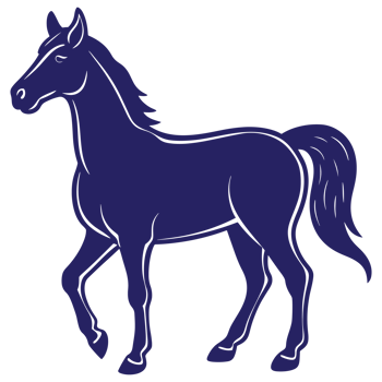 Stylized dark blue horse silhouette illustration png