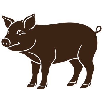 Brown pig silhouette illustration clipart png