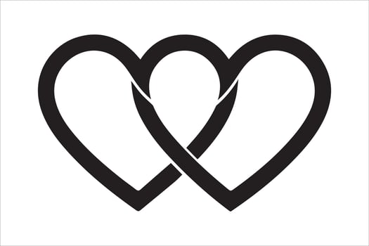 Artistic Representation of Intertwined Hearts Symbolizing Love and Lasting Connection vector