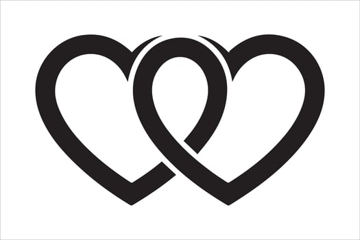 Two Interlocked Hearts Symbolize Union Love and Affection Forever vector