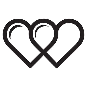 Intertwined Hearts Symbolizing Love Affection and Connection Design Concept vector