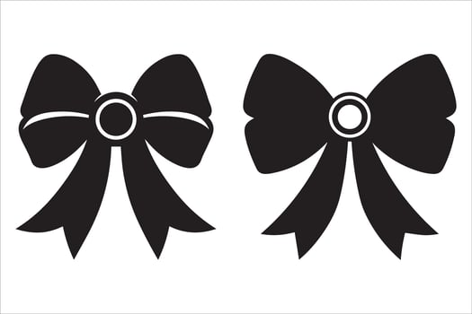 Elegant Bows Decorative Elements for Greetings and Wedding Invitation Decoration vector