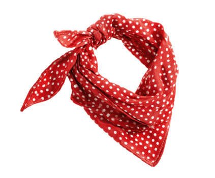 Red polka dot bandana for stylish accessory and fashion trends png