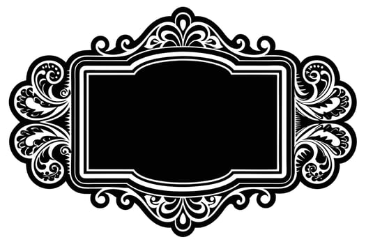 Elegant Black and White Ornate Frame with Flourishes A Vintage Decorative Design for Elegant Announcements vector