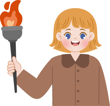 yellow haired girl holding torch png