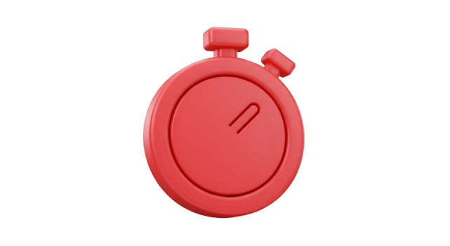 Red Stopwatch with Embossed Marker Timekeeping Device Rendered in 3D png