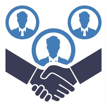 Broker Dealer icon concept in blue color vector