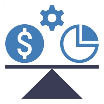 Budget Balance icon concept in blue color vector