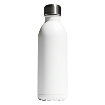 White Insulated Water Bottle with Metal Cap png