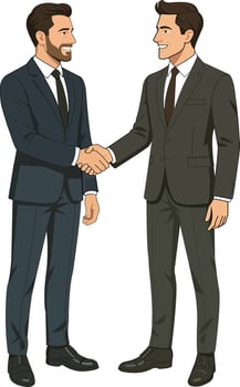 Cartoon of Two BusinessMen Shaking Hands vector