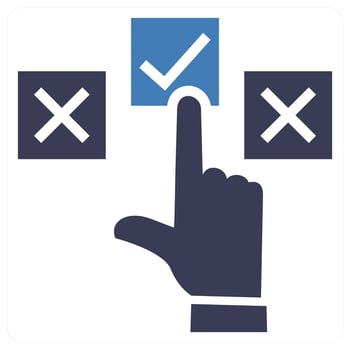 Choice and option icon concept in blue color vector