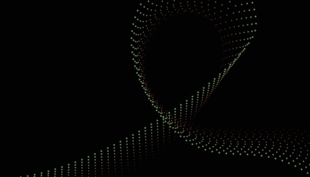 A green dot pattern on a black background vector
