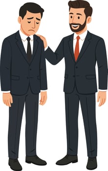Businessman Comforting Sad Colleague Illustration vector