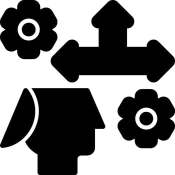 Decision Clarity Solid Black Icon vector