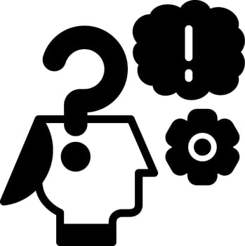 Curious Mind Solid Black Icon vector