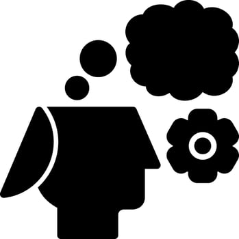 Open Minded Thinking Solid Black Icon vector