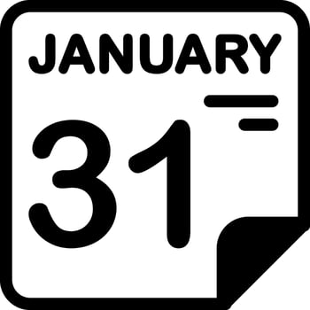 31 January Calendar Solid Black Icon vector