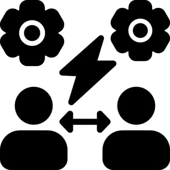 Conflict Resolution Solid Black Icon vector