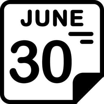 30 June Calendar Solid Black Icon vector