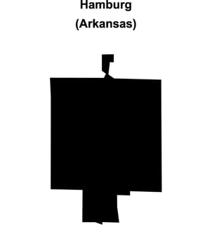 Hamburg, Arkansas blank outline map vector