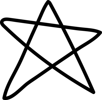 Simple Black Outline of a Five-Pointed Star Line Drawing png