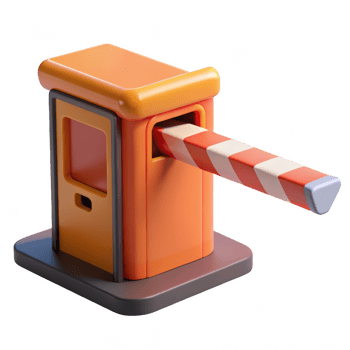 Cartoon parking barrier gate isolated on transparent background png