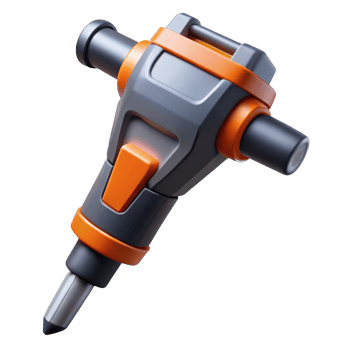 3d model of a demolition hammer isolated on transparent background png